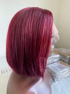 AUTUMN RED STRAIGHT FRONTAL BOB WIG 10" Final Sale