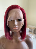 AUTUMN RED STRAIGHT FRONTAL BOB WIG 10"