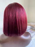 AUTUMN RED STRAIGHT FRONTAL BOB WIG 10" Final Sale