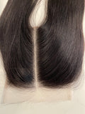 5X5 REAL HD RAW STRAIGHT MIDDLE PART CLOSURE 18"