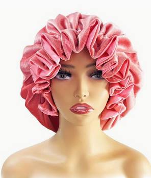 Cutie Velvet Ruffle Satin Bonnet